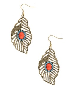 Orange and turquoise earrings